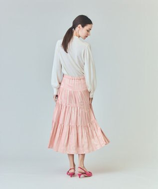 GRACE CONTINENTAL ラメジャガードサテンスカート ピンク