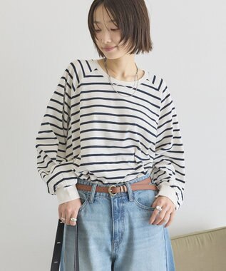 AMERICAN HOLIC フレアラグランボーダーロンＴ Off White