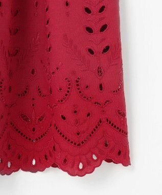 ANY SIS 【洗える】カットワークエンブロイダリー スカート レッド