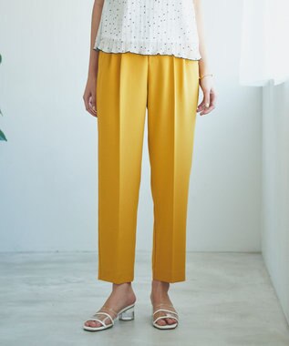 Feroux 美シルエットカラーテーパード パンツ イエロー系