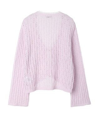 earth music&ecology テープヤーンリボンカーディガン Light Purple