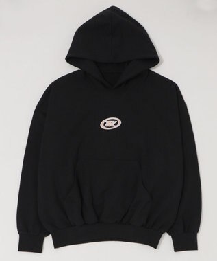 WEGO 【ユニセックス着用ITEM/裏起毛】バルーンクロップドグラフィックプルパーカー ブラック