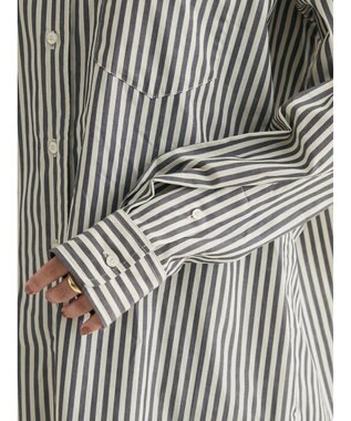 CRAFT STANDARD BOUTIQUE バンドカラーシャツ Stripe Gray