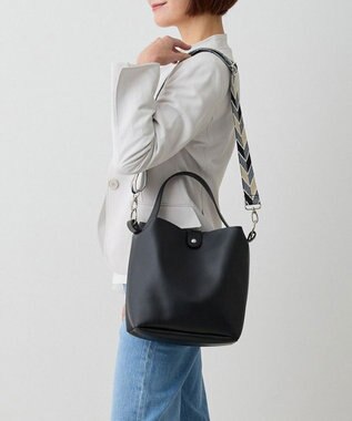ROOTOTE 1055【ショルダー付きワンハンドル】LT.デリ.ポイント.ショルダー-B 02：ブラック