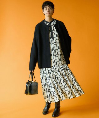 23区 S 【洗える】ARGENTI コラージュプリント ワンピース ブラック系