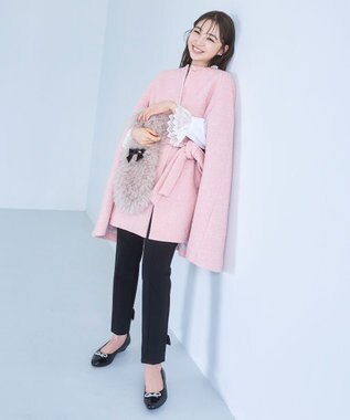 TOCCA 【消臭】SNOWBERRY POCKET TWEED ポンチョ ピンク系5