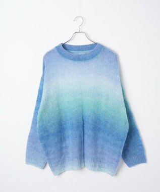 WEGO グラデーションメッシュニット ブルー