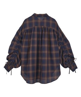 Green Parks ・ＥＬＥＮＣＡＲＥ　ＤＵＥ　チェックギャザーシャツ Navy