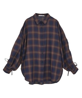 Green Parks ・ＥＬＥＮＣＡＲＥ　ＤＵＥ　チェックギャザーシャツ Navy