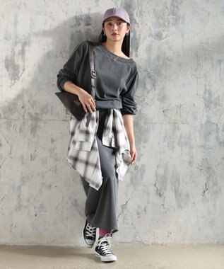 Green Parks ピグメントボートネックプルオーバー Charcoal Gray