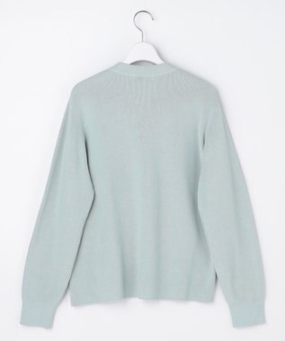 J.PRESS LADIES L ORGANIC GASS COTTON クルーネック カーディガン スモーキーミント系