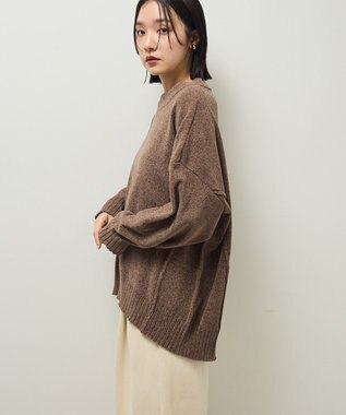 Green Parks リラックスモールニットチュニック Brown