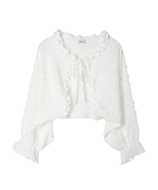 earth music&ecology ふくれジャガードボレロ Ivory