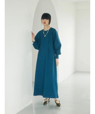 Green Parks armonia．ウエストタックポンチワンピース Blue Green