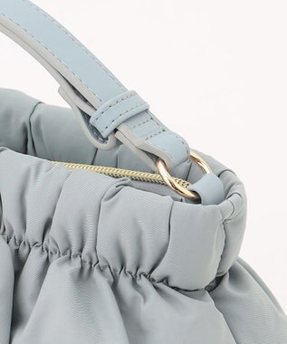 組曲 【弱撥水・軽量】2WAYギャザーハンド バッグ サックスブルー系