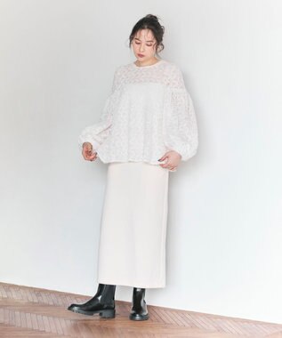 #Newans 【洗える】フィラッフィギャザースリーブブラウス ホワイト