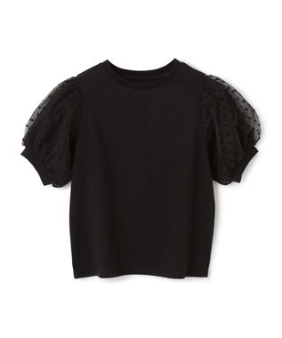 UNFILO 【110-150cm】アソート コンビTシャツ ブラック[袖チュール]