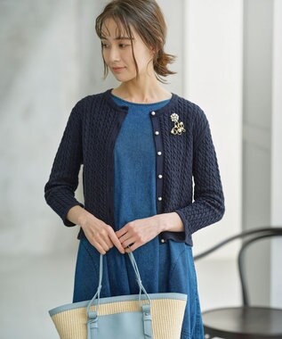 組曲 【WEB限定】CHAI ケーブルニットカーディガン ネイビー系