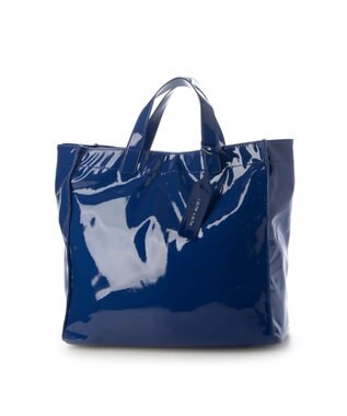 UNBILLION カシュカシュ cachecache / ソフトエナメルスクエア手提げトート ブルー