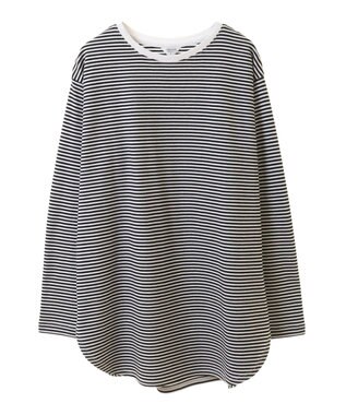 AMERICAN HOLIC クルーネックロングカットプルオーバー Border Black