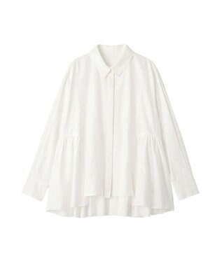YECCA VECCA ペプラムギャザーシャツ Off White