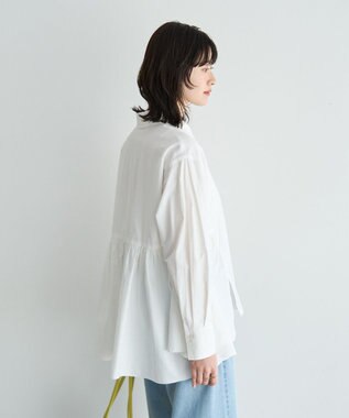 YECCA VECCA ペプラムギャザーシャツ Off White