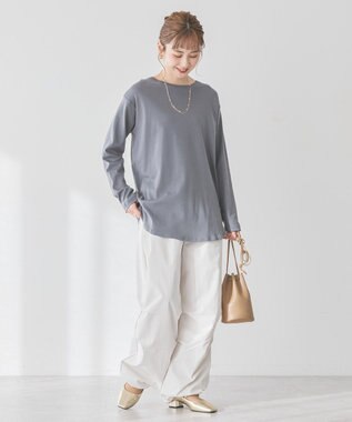 AMERICAN HOLIC クルーネックロングカットプルオーバー Charcoal Gray
