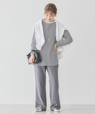 AMERICAN HOLIC クルーネックロングカットプルオーバー Border Black