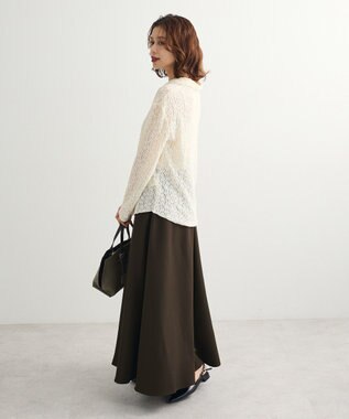 Green Parks ・ｓｗｉｎｇ　ｂｙ　ロングフレアスカート Dark Khaki