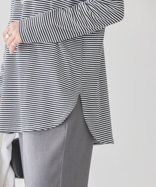 AMERICAN HOLIC クルーネックロングカットプルオーバー Border Black