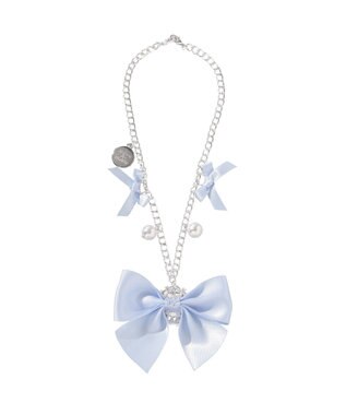 Maison de FLEUR ブルーマニアビジューリボンチャーム Grayish Blue