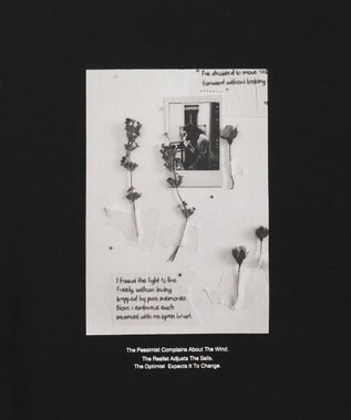 WEGO 【２点セット】アクセ付きフォトグラフィックプルオーバー ブラック