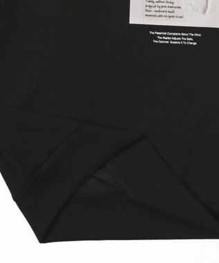 WEGO 【２点セット】アクセ付きフォトグラフィックプルオーバー ブラック