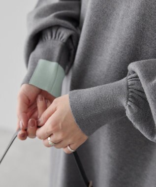 AMERICAN HOLIC バイパチモックネックニットワンピース Gray Mixture