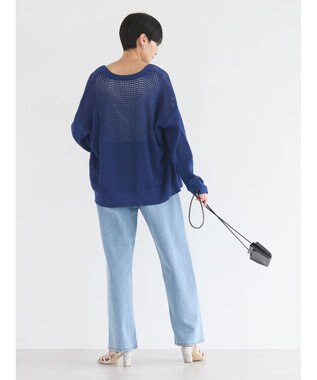 AMERICAN HOLIC ２ＷＡＹメッシュ編みニットカーディガン Blue
