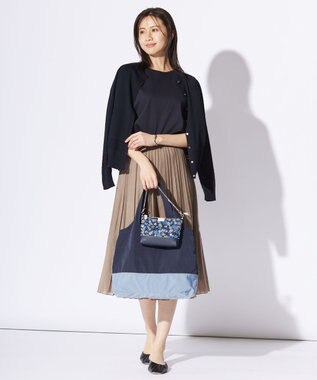 J.PRESS LADIES L 【洗える】レーヨンエリートストレッチ 編み柄 カーディガン ネイビー系