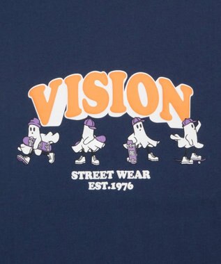 WEGO 【ユニセックス着用ITEM/MLサイズ展開】別注VISIONゴーストスケーターグラフィックT（SS） ブルー
