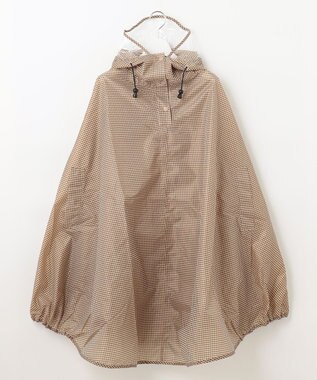 MOONBAT FLAT PURE サイクル レインポンチョ チェック 自転車 収納袋付き ベージュ