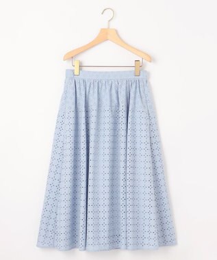 組曲 S 【WEB限定】エンブロイダリーレース フレアスカート サックスブルー系