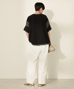 AMERICAN HOLIC 異素材ライン切替プルオーバー Black