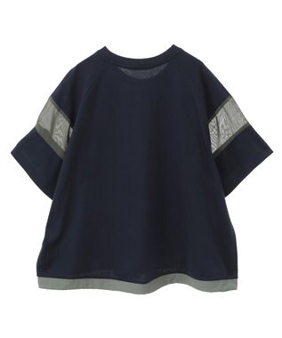 AMERICAN HOLIC 異素材ライン切替プルオーバー Navy