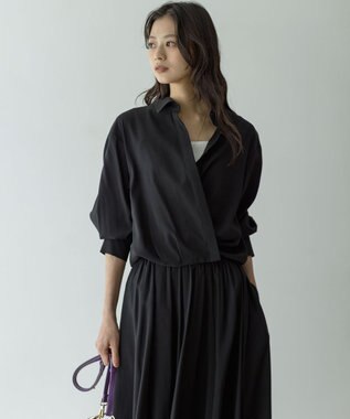 組曲 バウンディングシャーティングカシュクール ブラウス ブラック系