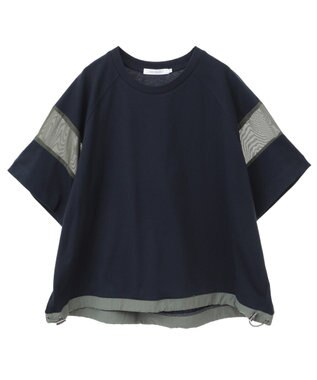 AMERICAN HOLIC 異素材ライン切替プルオーバー Navy