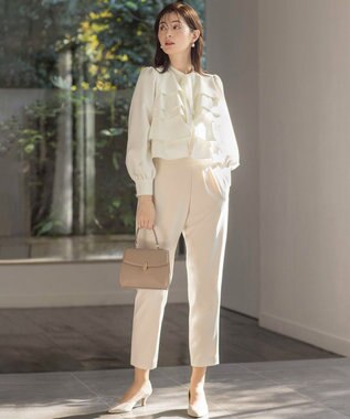 組曲 S 【KUMIKYOKU NAVY】コンフォータブルドレープ ラップパンツ アイボリー系