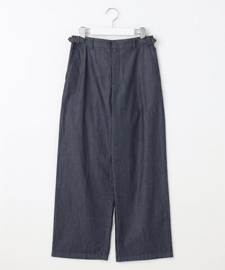 J.PRESS LADIES L 【洗える】ライトデニム セミワイド パンツ ネイビー系
