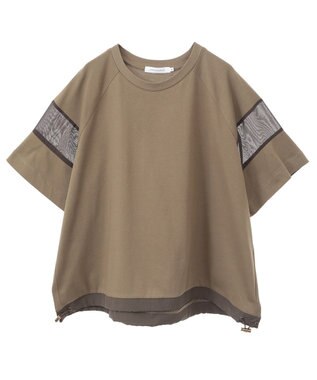 AMERICAN HOLIC 異素材ライン切替プルオーバー Olive