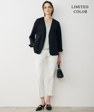 ICB L 【先行予約・WEB限定カラーあり】 シンセティックハイゲージ 半袖Vネックニット アイスグレー［WEB限定］