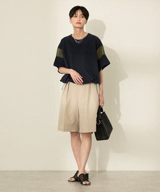 AMERICAN HOLIC 異素材ライン切替プルオーバー Navy