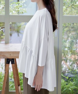 Tiaclasse 【洗える】ギャザーポンチョカットソープルオーバー オフホワイト