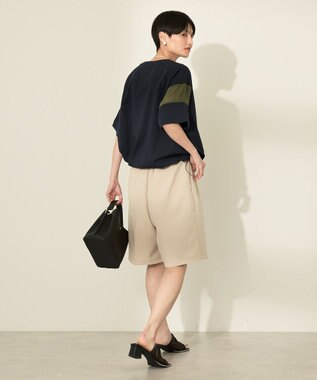 AMERICAN HOLIC 異素材ライン切替プルオーバー Navy